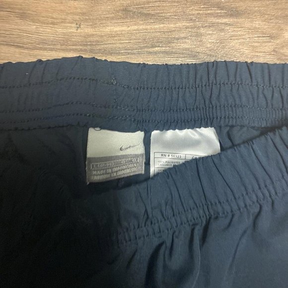 Vintage Nike Track Pants Womens Large Black Wide Leg Cropped Capri Pink Striped - Picture 4 of 4